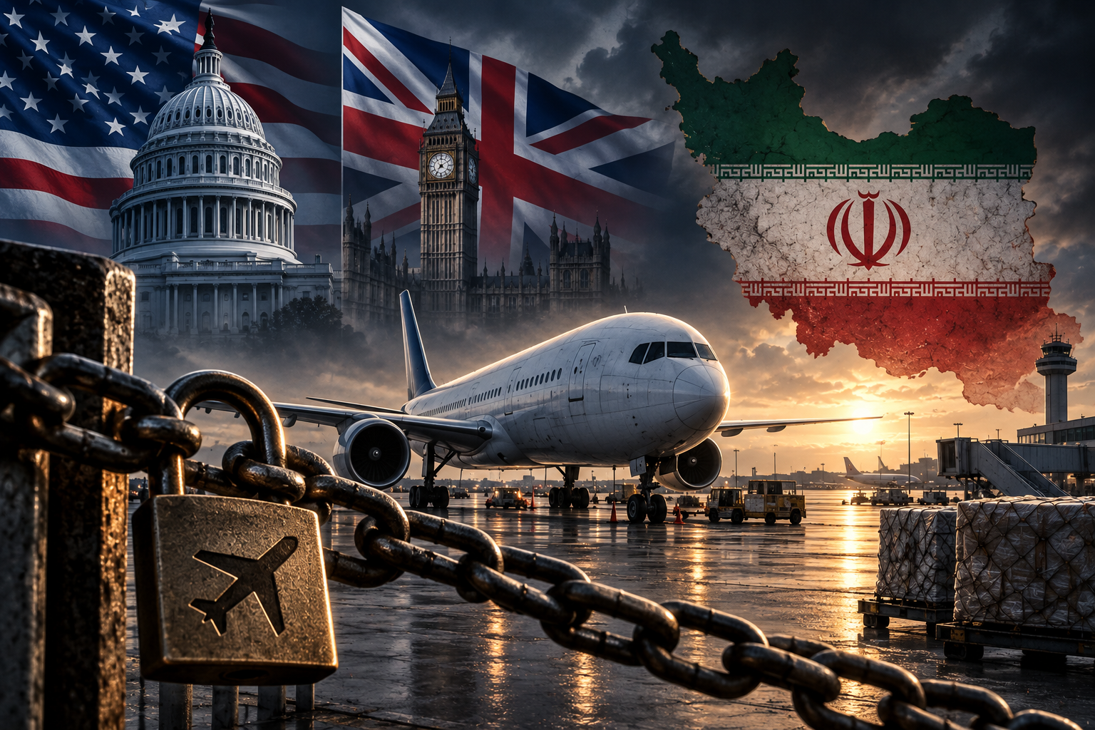 تصعيد أميركي بريطاني ضد إيران.. 27 شركة طيران إيرانية تحت العقوبات وقيود بريطانية جديدة على الطيران والنقل والتمويل